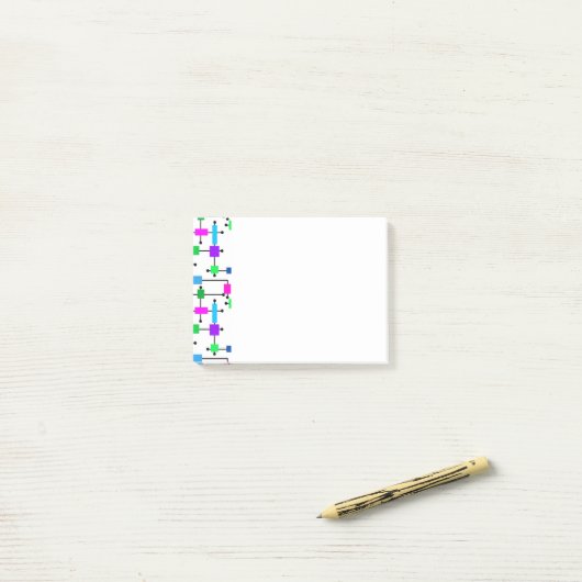 Cool Color Grid Post-it® Notes (Op bureau)