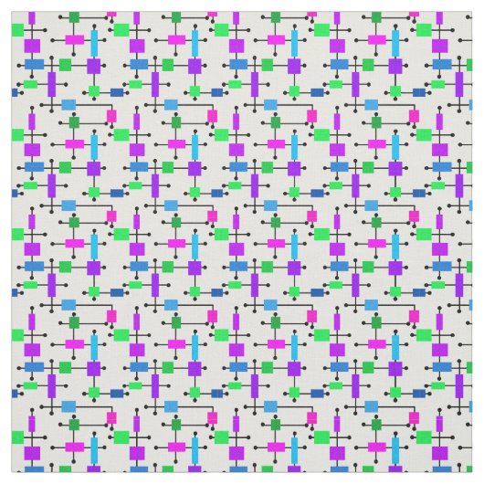 Cool Color Grid Stof (Swatch)