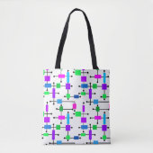 Cool Color Grid Tote Bag (Voorkant)