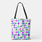 Cool Color Grid Tote Bag (Achterkant)