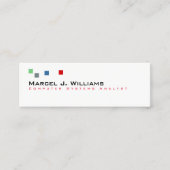 Cool Color Pixels Modern Professioneel Wit Mini Visitekaartje (Voorkant)