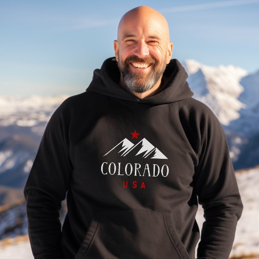 Cool Colorado USA Bergen met Sterren Donkere Kleur Hoodie