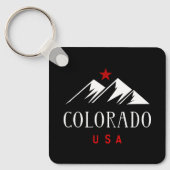 Cool Colorado USA Bergen met Sterren Donkere Kleur Sleutelhanger (Voorkant)