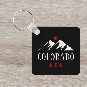 Cool Colorado USA Bergen met Sterren Donkere Kleur Sleutelhanger