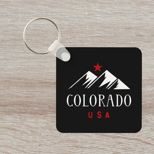 Cool Colorado USA Bergen met Sterren Donkere Kleur Sleutelhanger