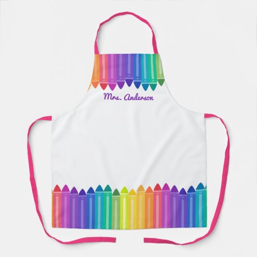 Cool Colored Crayons personaliseren Apron Schort (Voorkant)