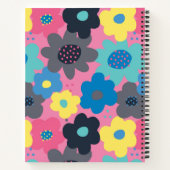 Cool Colorful Abstract 60s Hippie Floral Pattern Notitieboek (Achterkant)