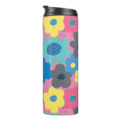 Cool Colorful Abstract 60s Hippie Floral Pattern Thermosbeker (Geroteerd rechts)