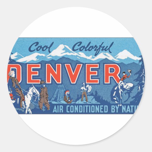 Cool Colorful Denver Ronde Sticker (Voorkant)