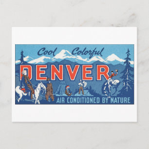 Cool Colorful Denver Travel Poster Briefkaart