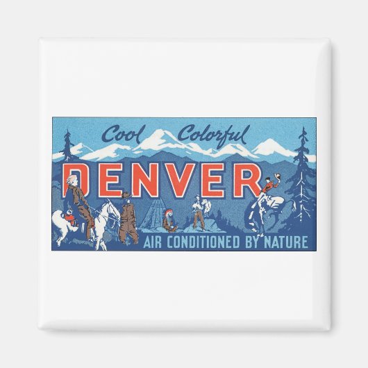 Cool Colorful Denver Travel Poster Magneet (Voorkant)