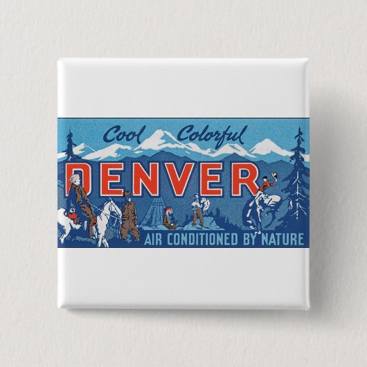 Cool Colorful Denver Vierkante Button 5,1 Cm (Voorkant)