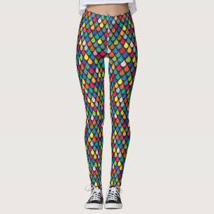 Cool Colorful Dragon Scale Patroon Leggings