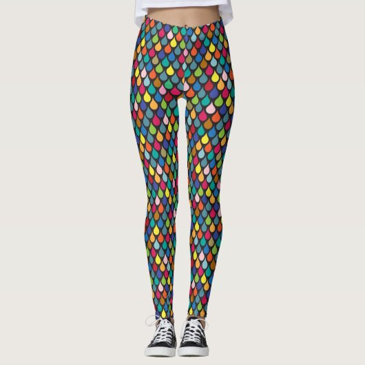Cool Colorful Dragon Scale Patroon Leggings (Voorkant)
