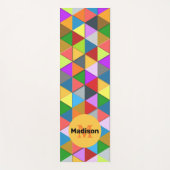 Cool Colorful driehoekgeometriepatroon Monogram Yogamat (Voorkant)