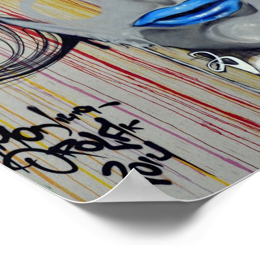 Cool colorful graffiti of women poster (Hoek)