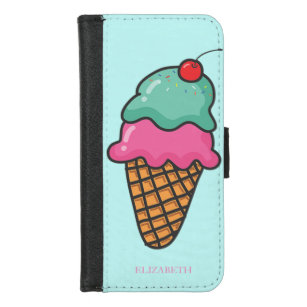 Cool Colorful Ice Cream Cones - Personeel iPhone 8/7 Portemonnee Hoesje