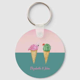 Cool Colorful Ice Cream Cones - Personeel Sleutelhanger