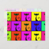 Cool Colorful Kitty Cat Pop Art Briefkaart (Voorkant / Achterkant)