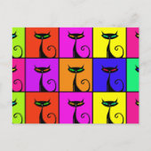 Cool Colorful Kitty Cat Pop Art Briefkaart (Voorkant)