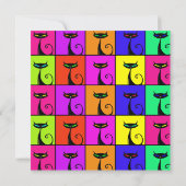 Cool Colorful Kitty Cat Pop Art Kaart (Achterkant)