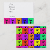 Cool Colorful Kitty Cat Pop Art Visitekaartje (Voorkant / Achterkant)