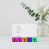 Cool Colorful Kitty Cat Pop Art Visitekaartje (Staand voorkant)