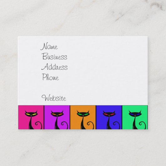 Cool Colorful Kitty Cat Pop Art Visitekaartje (Voorkant)