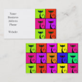 Cool Colorful Kitty Cat Pop Art Visitekaartje (Voorkant / Achterkant)