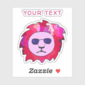 Cool Colorful Lion Head - tekst voor zonnebrillen Sticker (Vel)