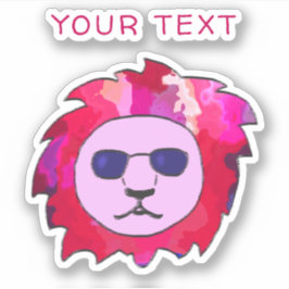 Cool Colorful Lion Head - tekst voor zonnebrillen Sticker