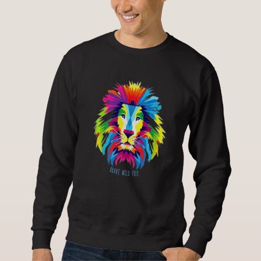 Cool Colorful Lion Head Trui (Voorkant)