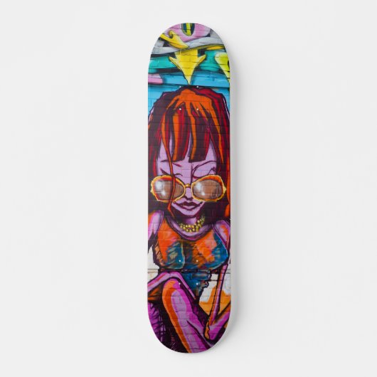 Cool Colorful Modern Lady Art Persoonlijk Skateboard (Voorkant)