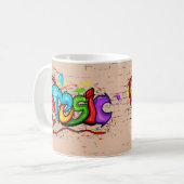 Cool Colorful Music Graffiti Koffiemok (Voorkant links)