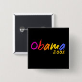 Cool Colorful Obama 2008 Button (Voorkant /achterkant)