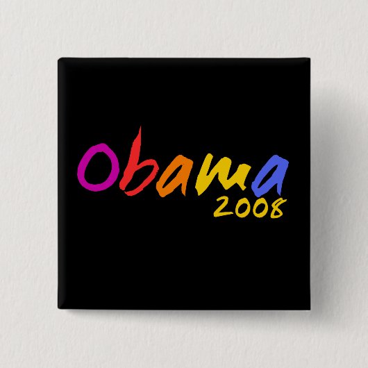 Cool Colorful Obama 2008 Button (Voorkant)