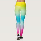 Cool Colorful Ombre Waterverf Pink Blue Monogram Leggings (Achterkant)