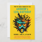 Cool Colorful Paintball Splatter Yellow Party Kaart (Voorkant)