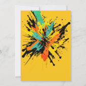 Cool Colorful Paintball Splatter Yellow Party Kaart (Achterkant)