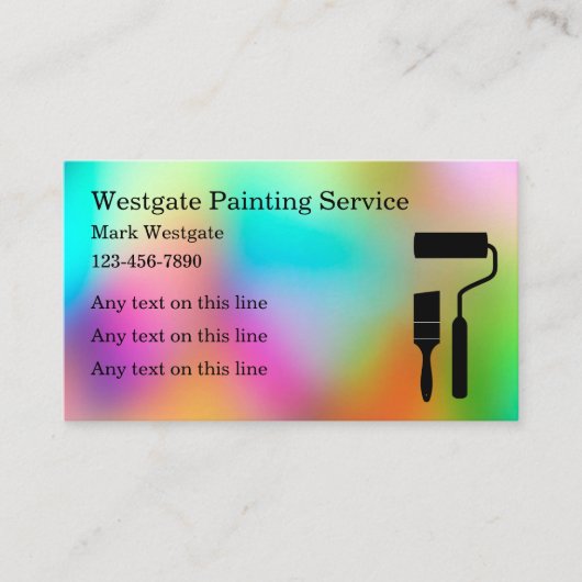 Cool Colorful Painting Service Visitekaartje (Voorkant)