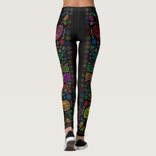 Cool Colorful Paisley Pattern Leggings (Achterkant)