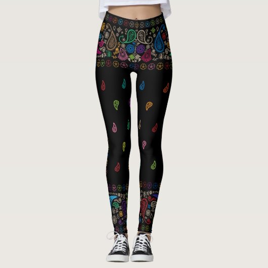 Cool Colorful Paisley Pattern Leggings (Voorkant)