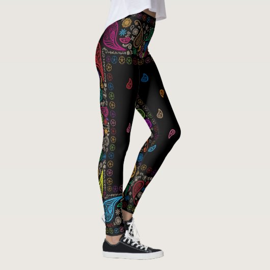 Cool Colorful Paisley Pattern Leggings (Rechts)