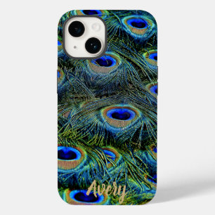 Cool Colorful Peacock Feathers voegen naam toe Case-Mate iPhone 14 Hoesje