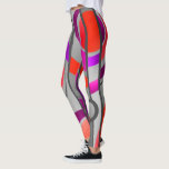 Cool Colorful Pop Art Geometric Leggings<br><div class="desc">Een cool en kleurrijk kunstgeometrisch patroon van de pop in heldere tinten van rood,  paars en grijs.</div>