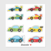 Cool Colorful Race Cars Boys Sticker (Vel)