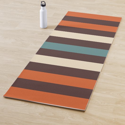 Cool Colorful Retro Stripes Yogamat (In situ)