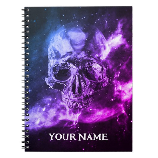 Cool colorful skull. Your Name Notitieboek (Voorkant)