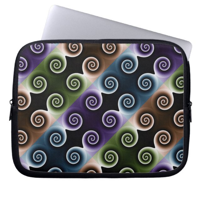 COOL Colorful Spiral Abstract Patroon Laptop Sleeve (Voorkant)