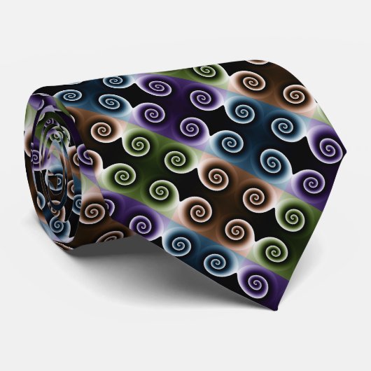 COOL Colorful Spiral Abstract Patroon Stropdas (Opgerold)